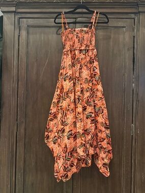 A.L.C. Coral Floral Smocked Waist Dress